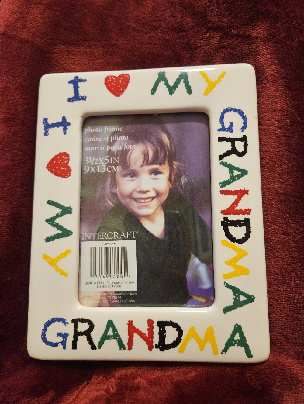 Vintage 1998 Intercraft I ❤️ My Grandma Ceramic Frame